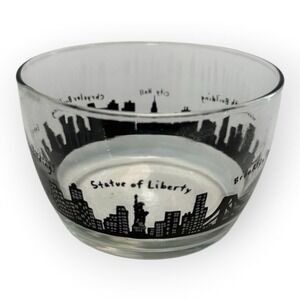 Fishs Eddy 212 NYC Skyline Glass Bowl Libbey 4.25" New York Landmarks